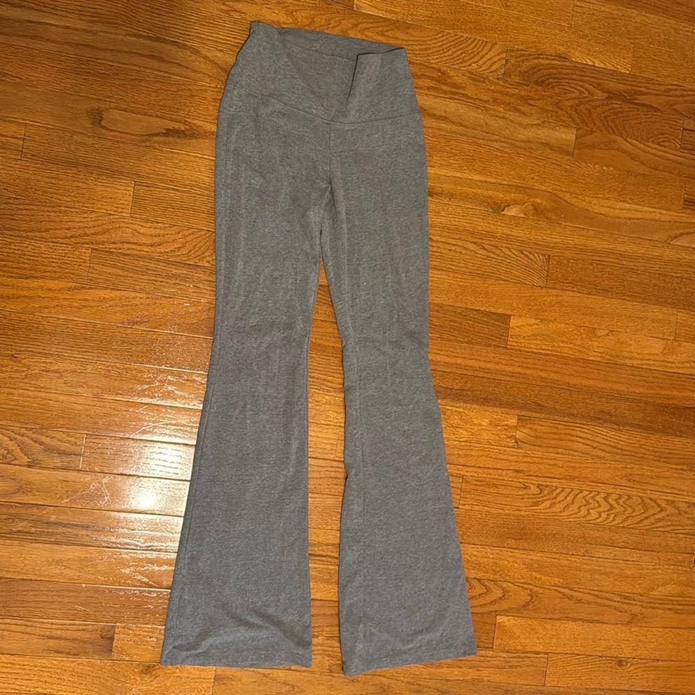 Gray Cotton Flare Leggings